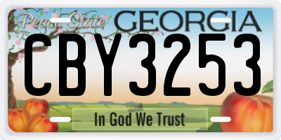 GA license plate CBY3253