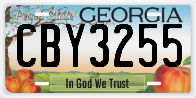GA license plate CBY3255