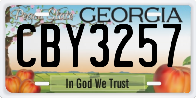 GA license plate CBY3257