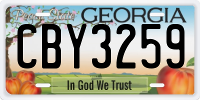 GA license plate CBY3259