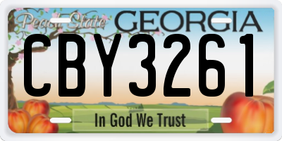 GA license plate CBY3261