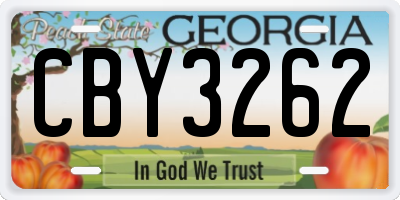 GA license plate CBY3262