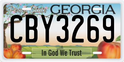 GA license plate CBY3269