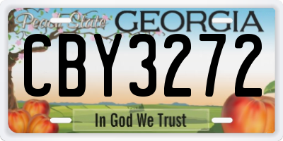 GA license plate CBY3272
