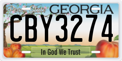 GA license plate CBY3274
