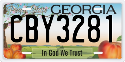 GA license plate CBY3281