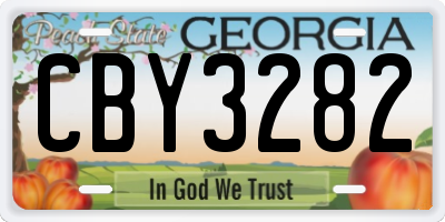 GA license plate CBY3282