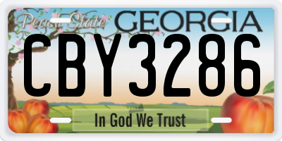 GA license plate CBY3286