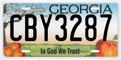 GA license plate CBY3287
