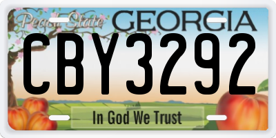 GA license plate CBY3292