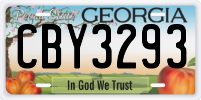 GA license plate CBY3293