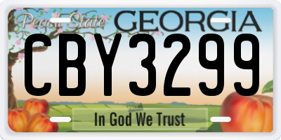 GA license plate CBY3299