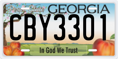 GA license plate CBY3301