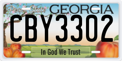 GA license plate CBY3302
