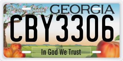GA license plate CBY3306
