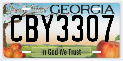 GA license plate CBY3307