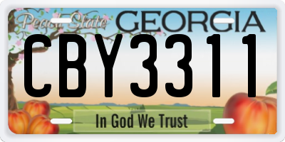 GA license plate CBY3311