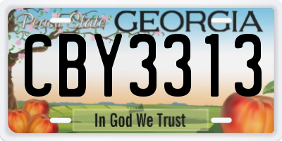 GA license plate CBY3313