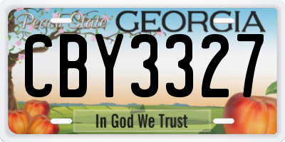 GA license plate CBY3327