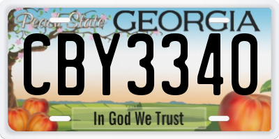 GA license plate CBY3340