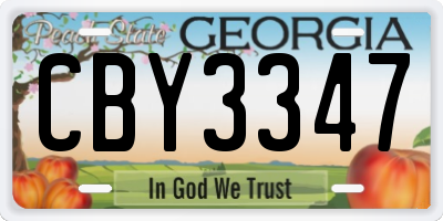 GA license plate CBY3347