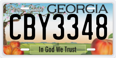 GA license plate CBY3348