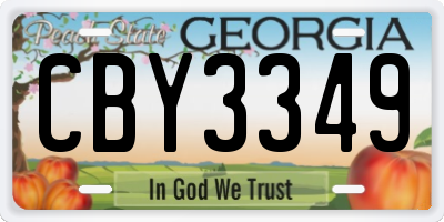 GA license plate CBY3349