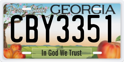 GA license plate CBY3351