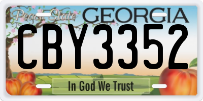 GA license plate CBY3352