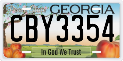 GA license plate CBY3354