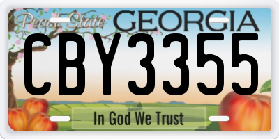 GA license plate CBY3355