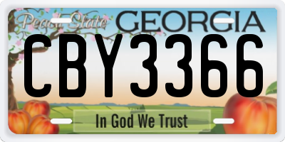 GA license plate CBY3366
