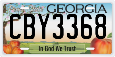 GA license plate CBY3368