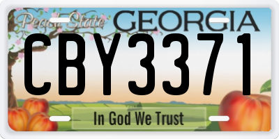GA license plate CBY3371