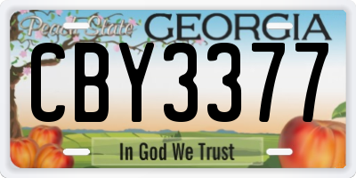 GA license plate CBY3377