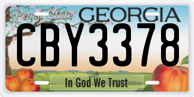 GA license plate CBY3378