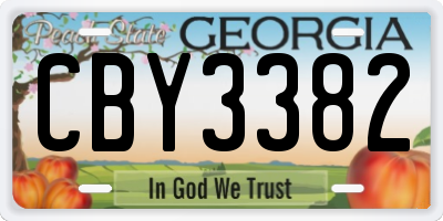GA license plate CBY3382