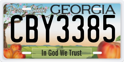 GA license plate CBY3385