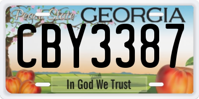 GA license plate CBY3387