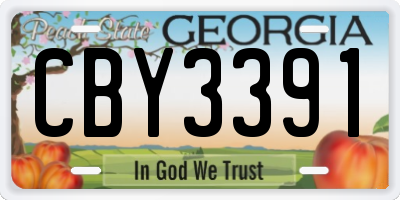 GA license plate CBY3391