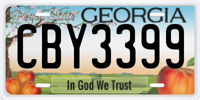 GA license plate CBY3399