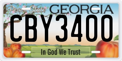 GA license plate CBY3400