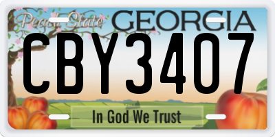GA license plate CBY3407