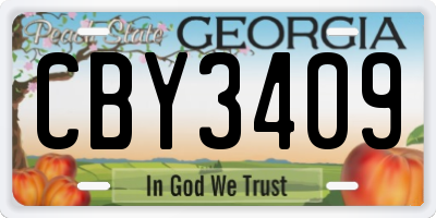GA license plate CBY3409