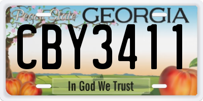 GA license plate CBY3411