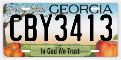 GA license plate CBY3413