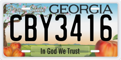 GA license plate CBY3416