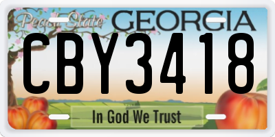 GA license plate CBY3418