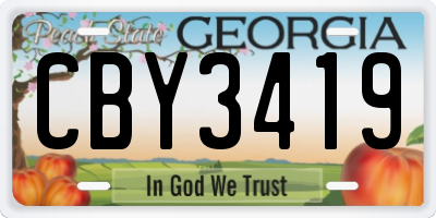 GA license plate CBY3419