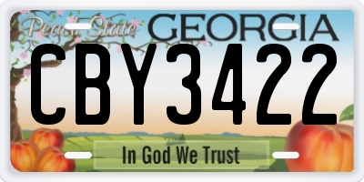 GA license plate CBY3422